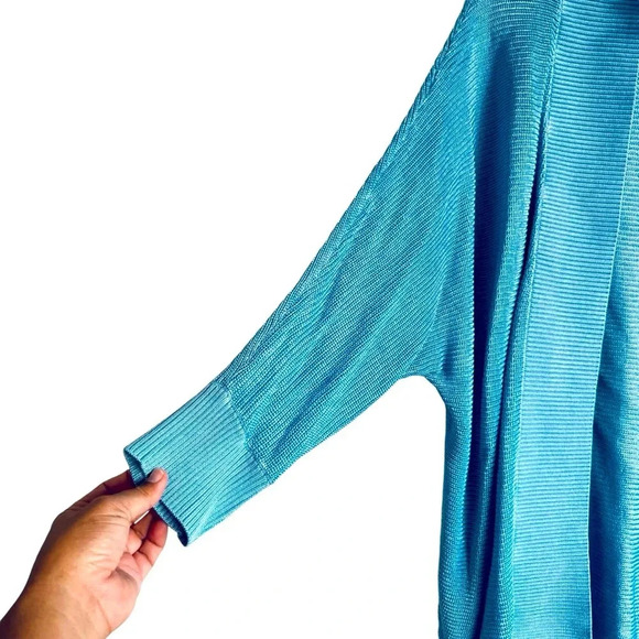 Boston Proper Short Effortless Cardigan Sweater Blue Bell Size Medium - Picture 3 of 9